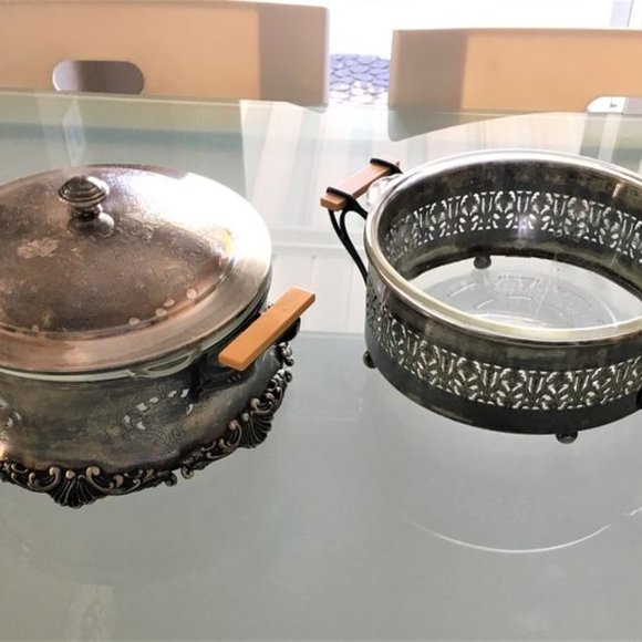 5pc Antique Silver-plated Serving Dishes - Picture 4 of 4